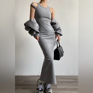 Commense Gray Midi Dress